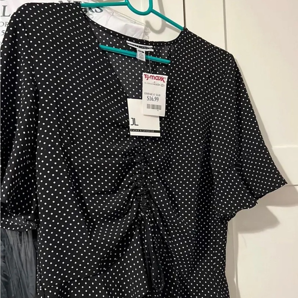 TJ Maxx polka dot blouse top